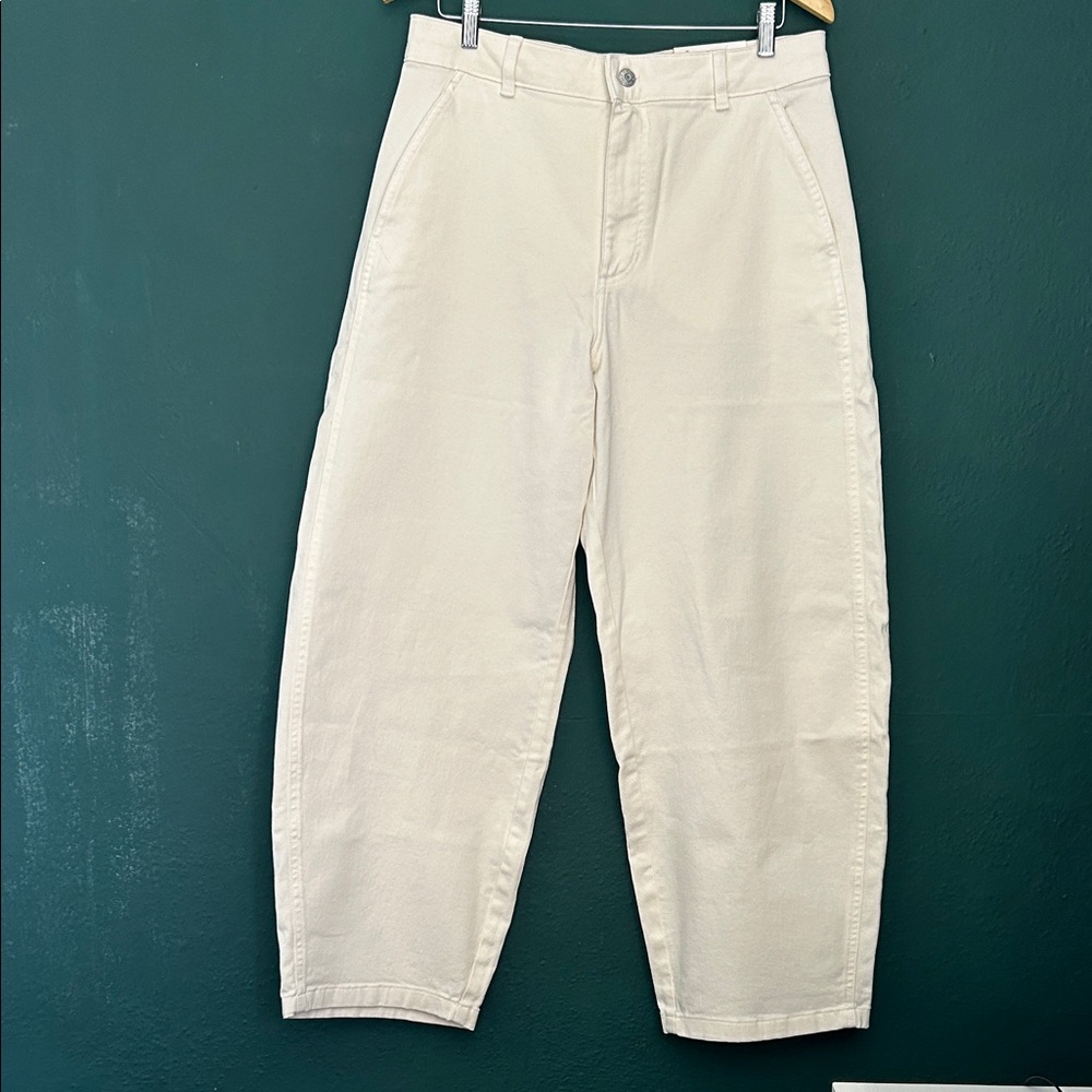 Everlane Cream Wide-Leg Jeans